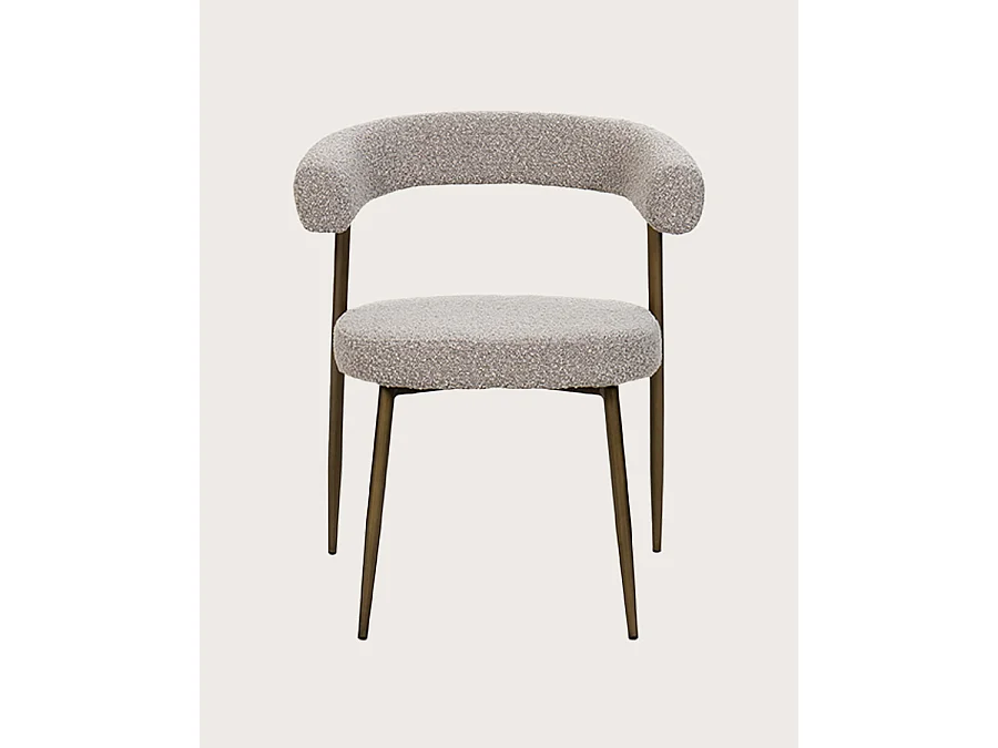 Agda - Set di 2 sedie Agda in tessuto con gambe in metallo