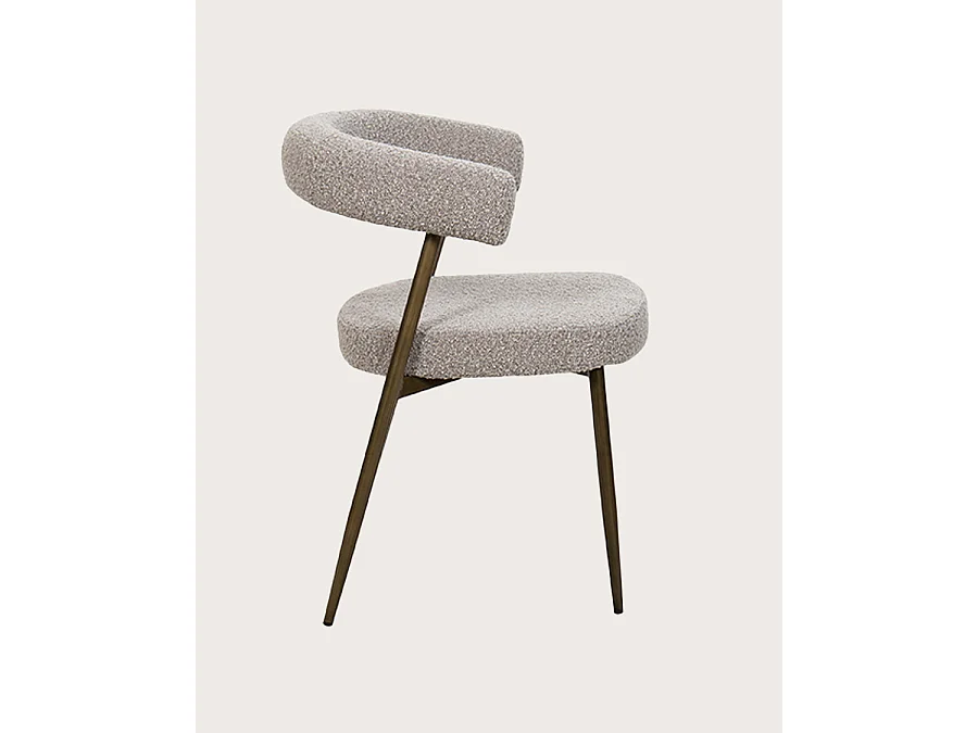 Agda - Set di 2 sedie Agda in tessuto con gambe in metallo