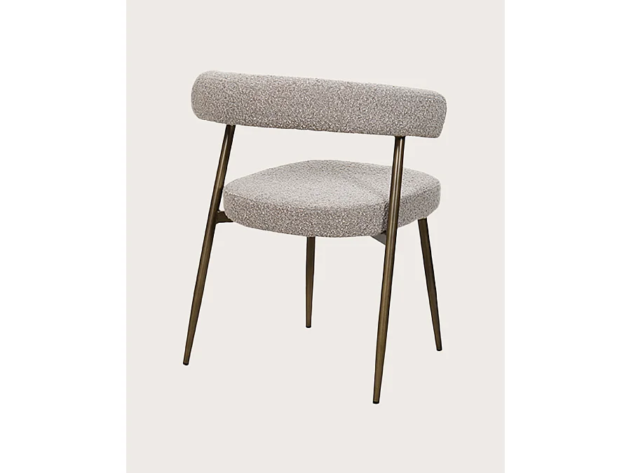 Agda - Set di 2 sedie Agda in tessuto con gambe in metallo