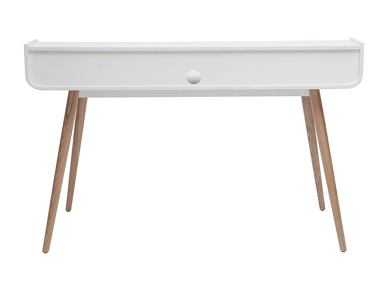 Scrivania scandinava in legno e bianco 2 cassetti L140 cm OPUS