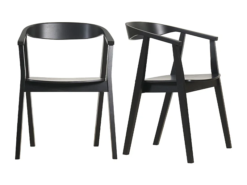 Schwarze Design-Stühle aus Holz (2er- Set) BAHIA