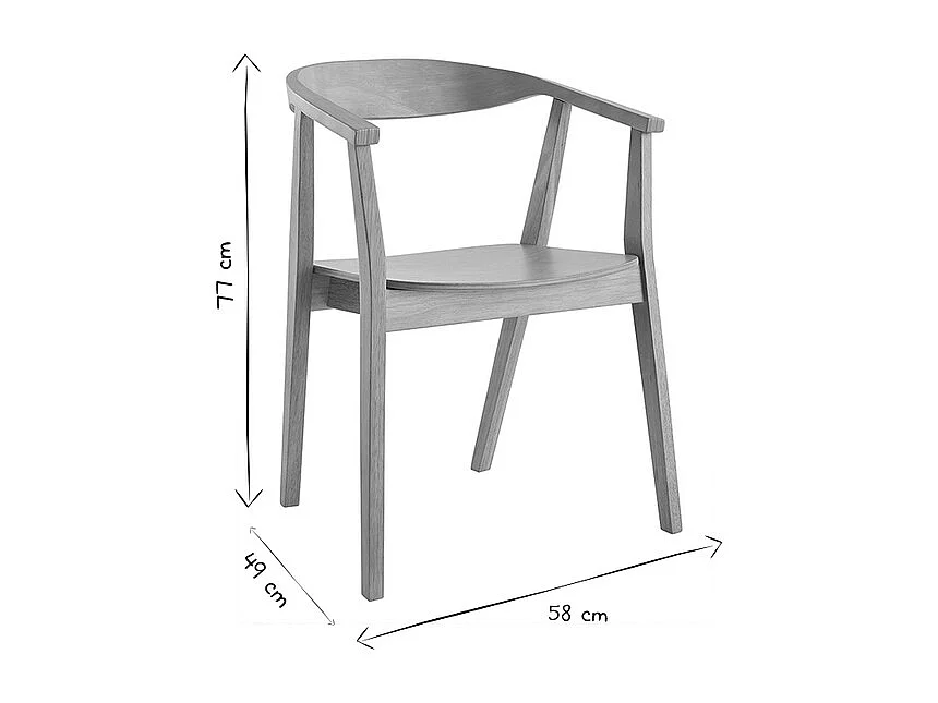 Schwarze Design-Stühle aus Holz (2er- Set) BAHIA