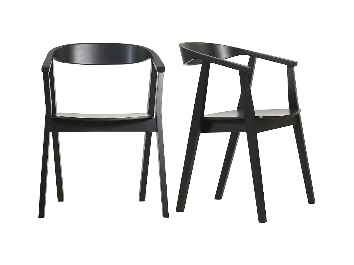 Chaises design noires en bois (lot de 2) BAHIA