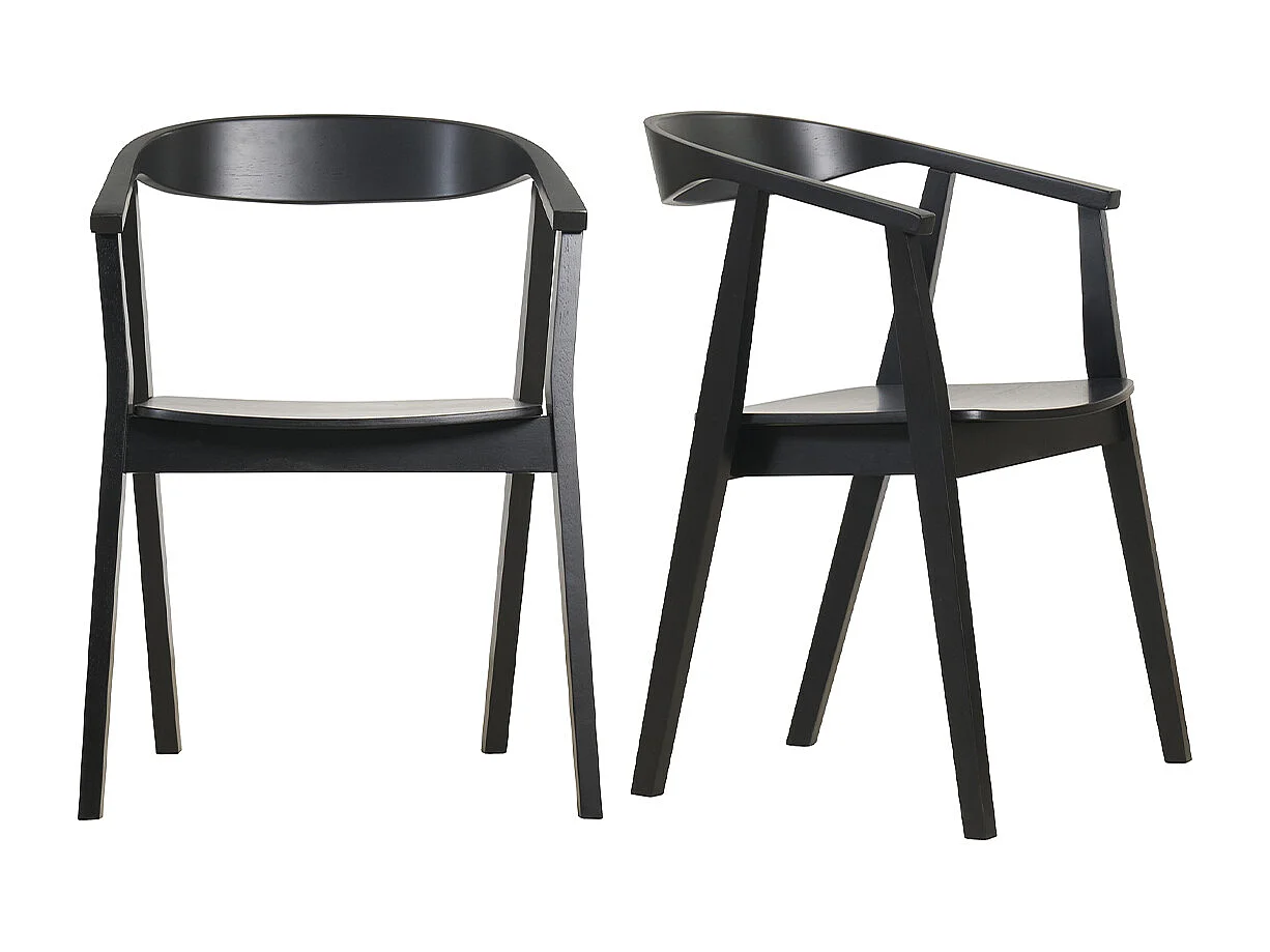 Chaises design noires en bois (lot de 2) BAHIA