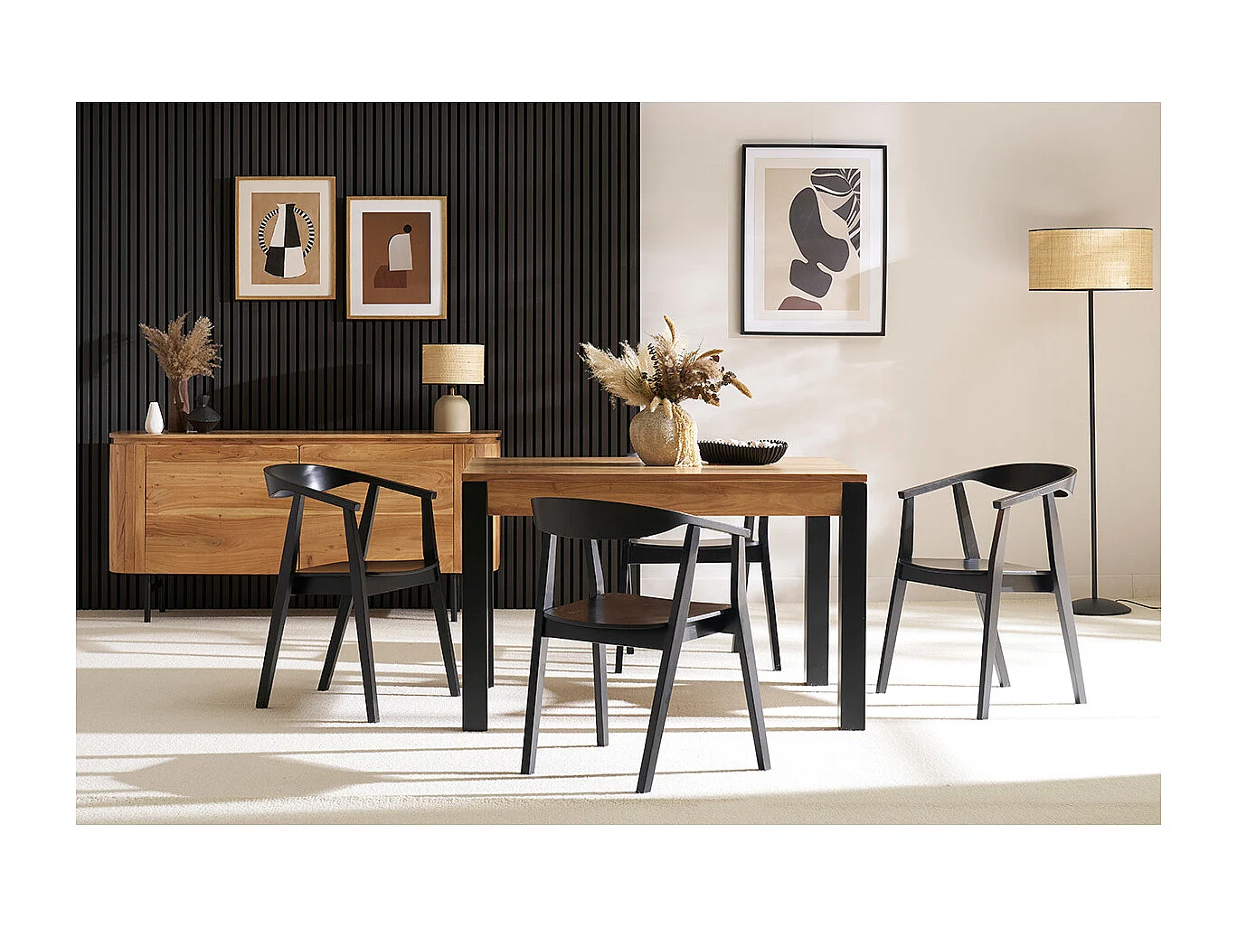 Chaises design noires en bois (lot de 2) BAHIA