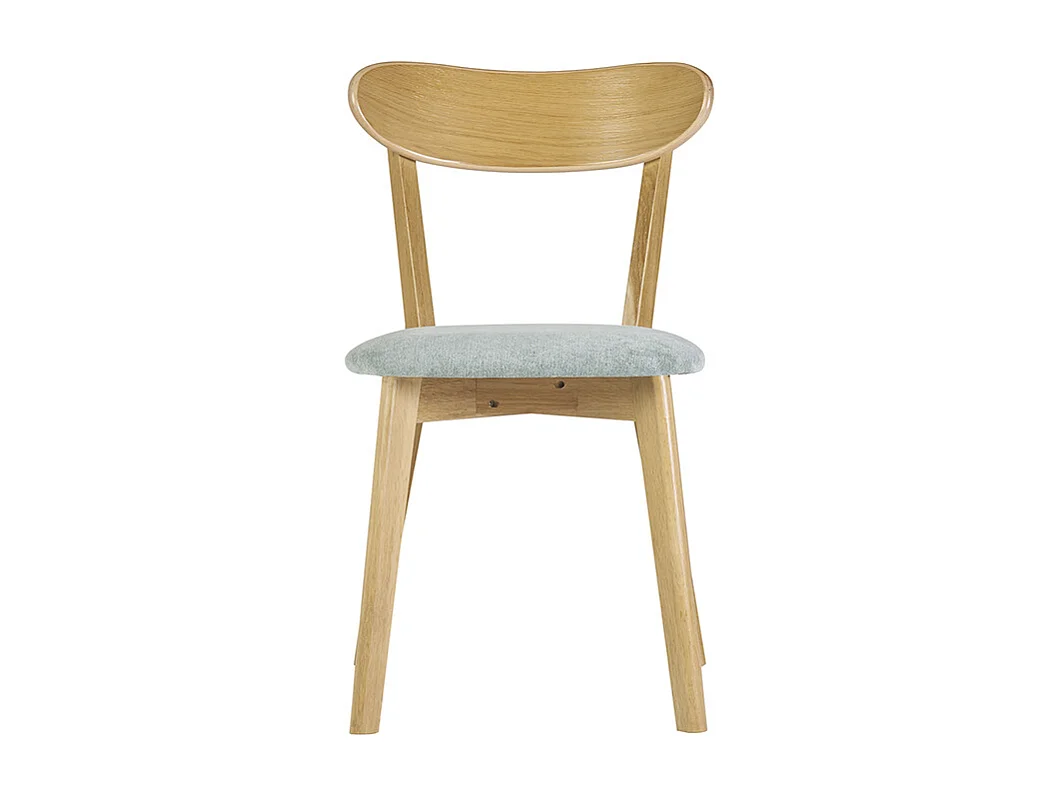 Set de 2 sillas vintage de madera de roble claro y tela efecto aterciopelado verde celadón DOVE