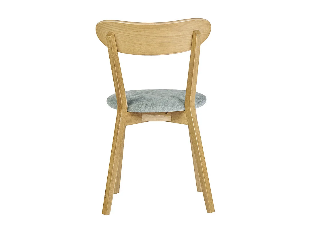 Set de 2 sillas vintage de madera de roble claro y tela efecto aterciopelado verde celadón DOVE