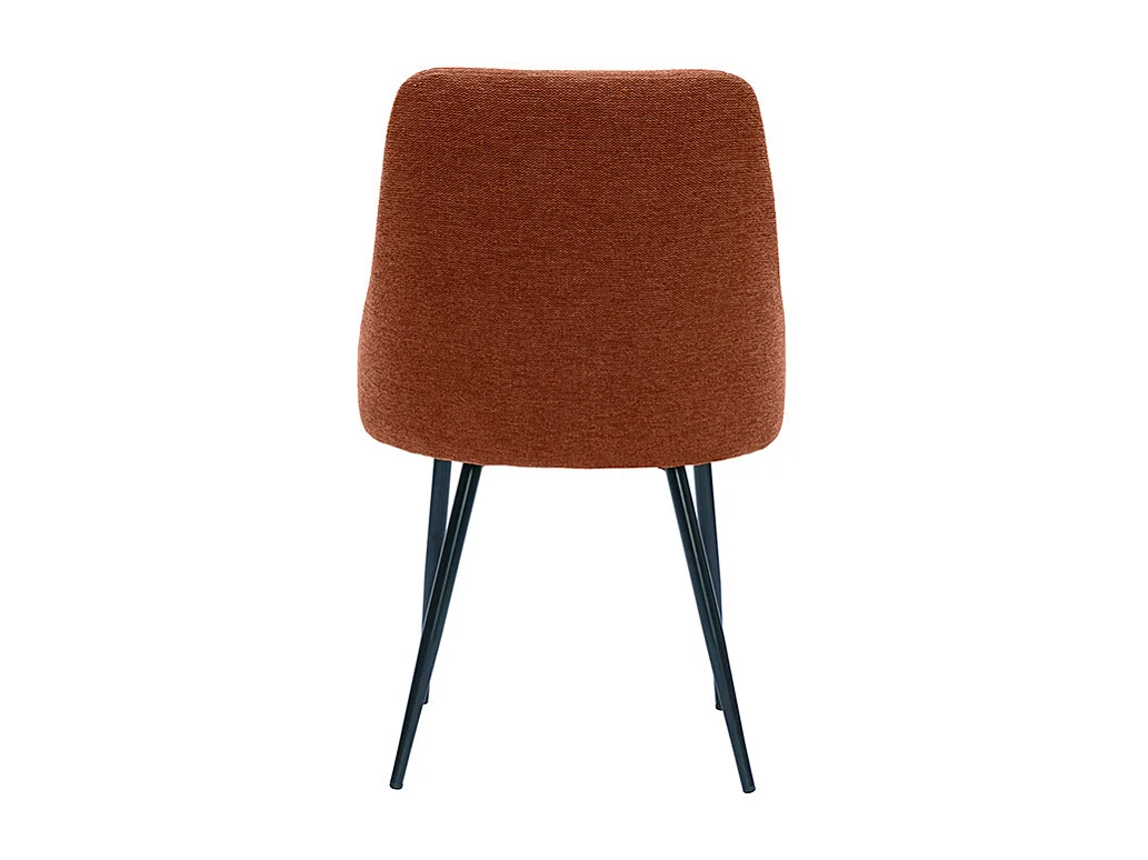 Set de 2 sillas de tejido efecto aterciopelado texturizado terracota y metal negro HIGGINS
