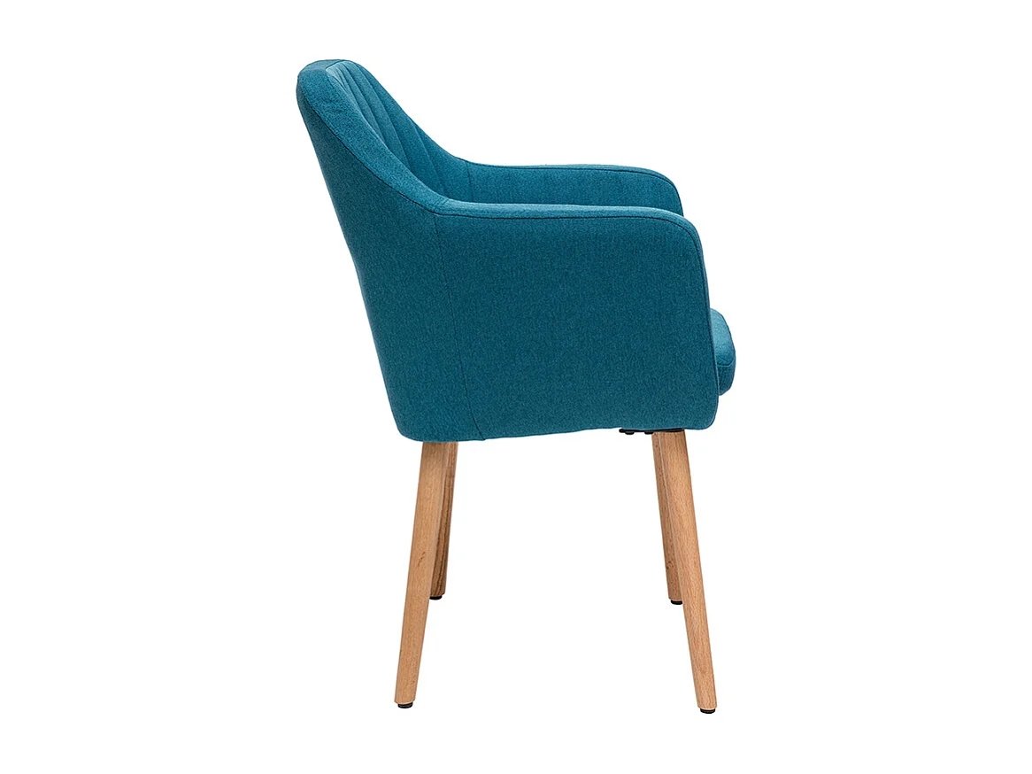 Sessel skandinavisch Blaugrün und Füße aus Eichenholz ALEYNA