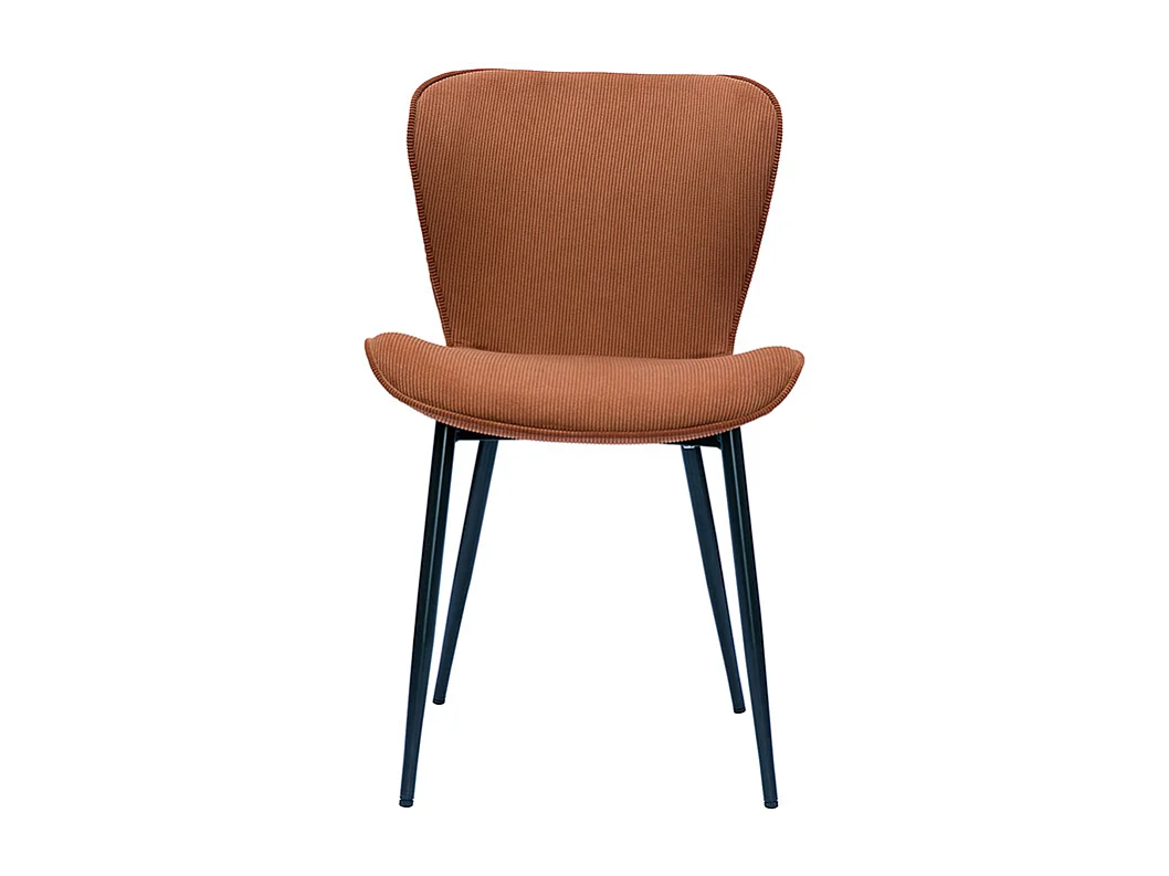 Design-Stühle aus Cordstoff in Terracotta und schwarzem Metall (2er-Set) ADDICT