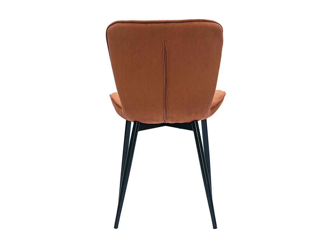 Design-Stühle aus Cordstoff in Terracotta und schwarzem Metall (2er-Set) ADDICT