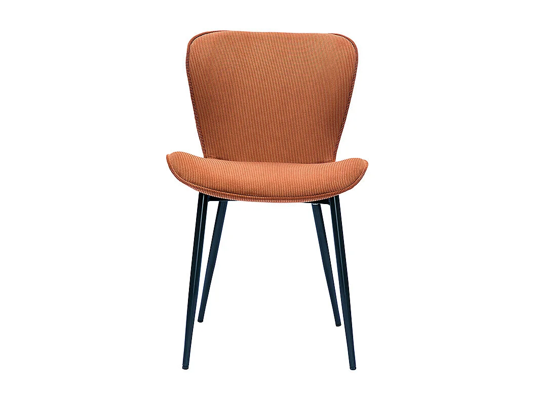 Set de 2 sillas de diseño de pana terracota y metal negro ADDICT