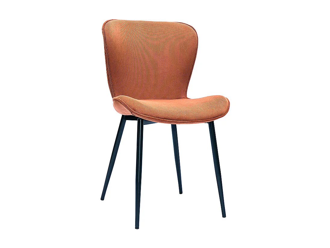 Set de 2 sillas de diseño de pana terracota y metal negro ADDICT