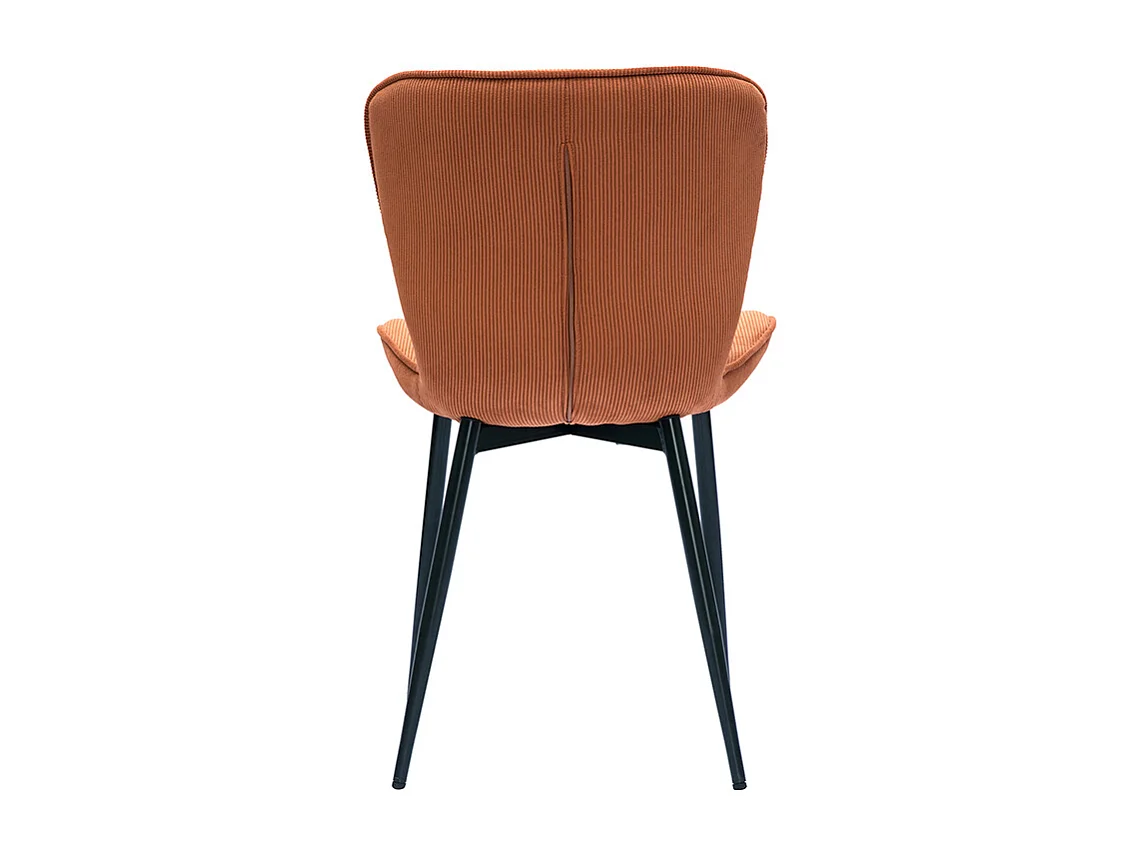 Set de 2 sillas de diseño de pana terracota y metal negro ADDICT