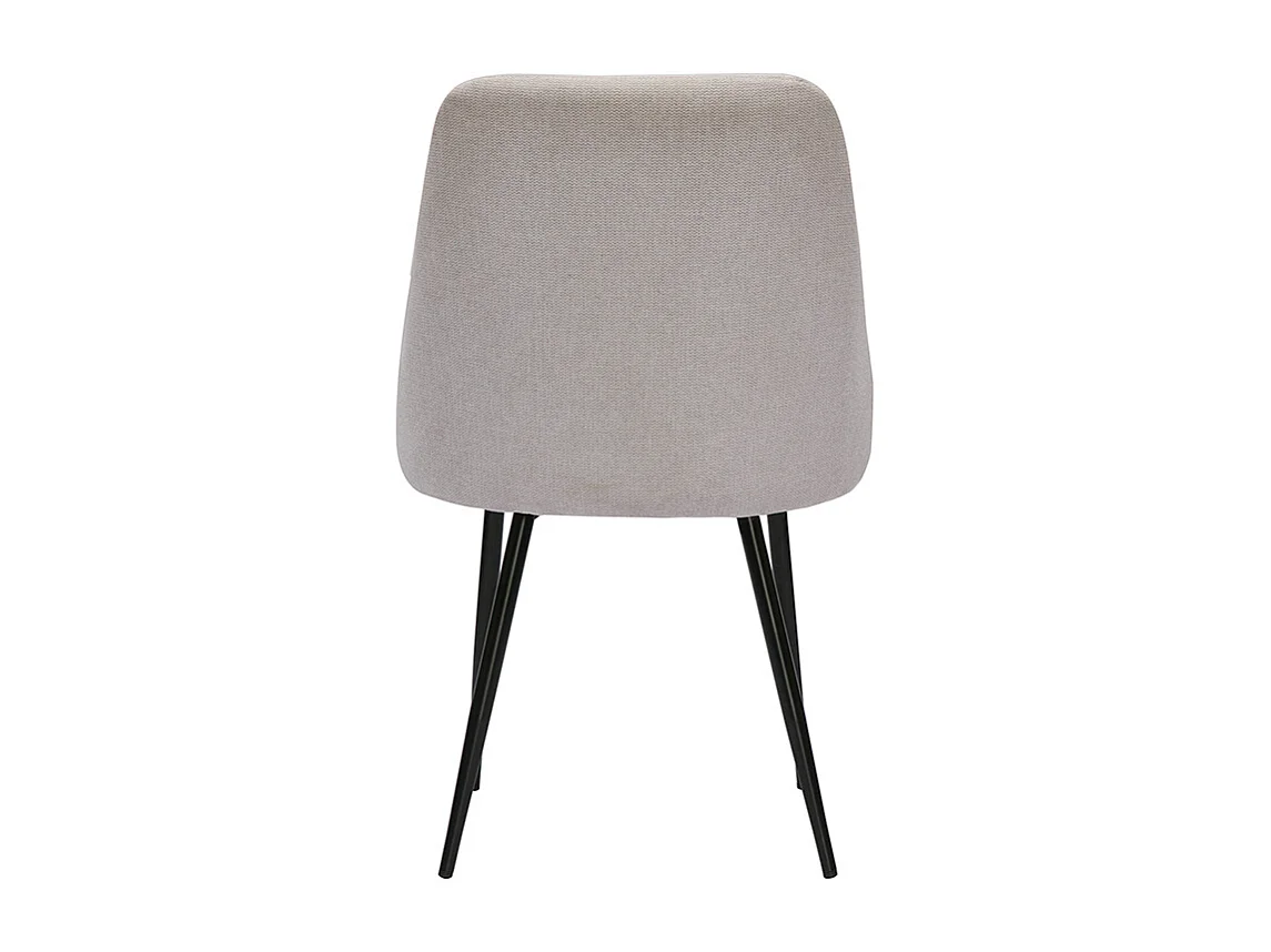 Chaises en tissu effet velours texturé beige et métal noir (lot de 2) HIGGINS