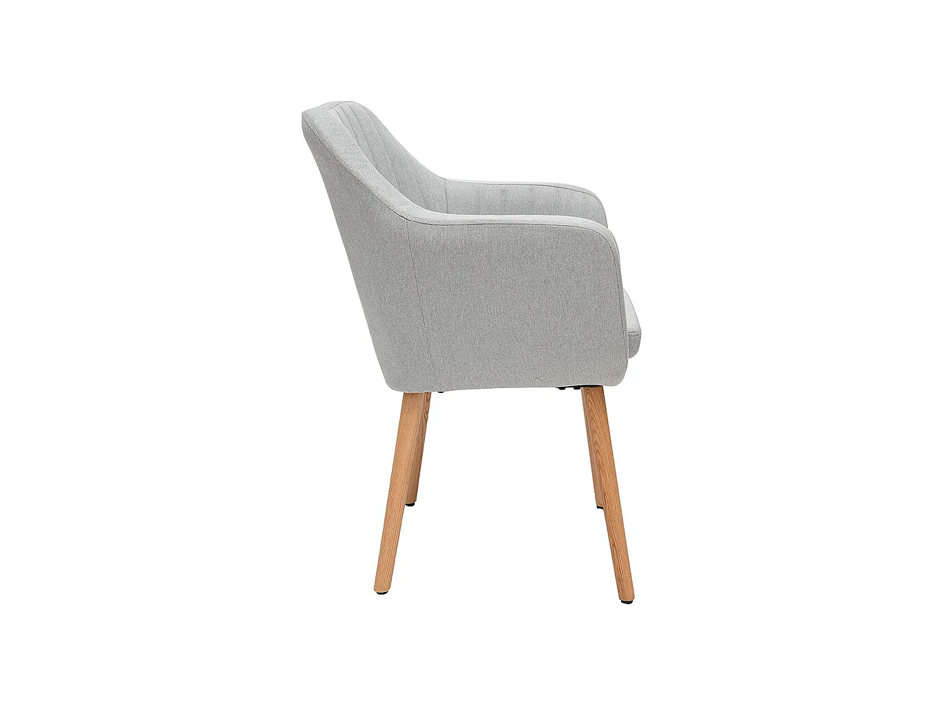 Sillón escandinavo gris claro y patas roble ALEYNA