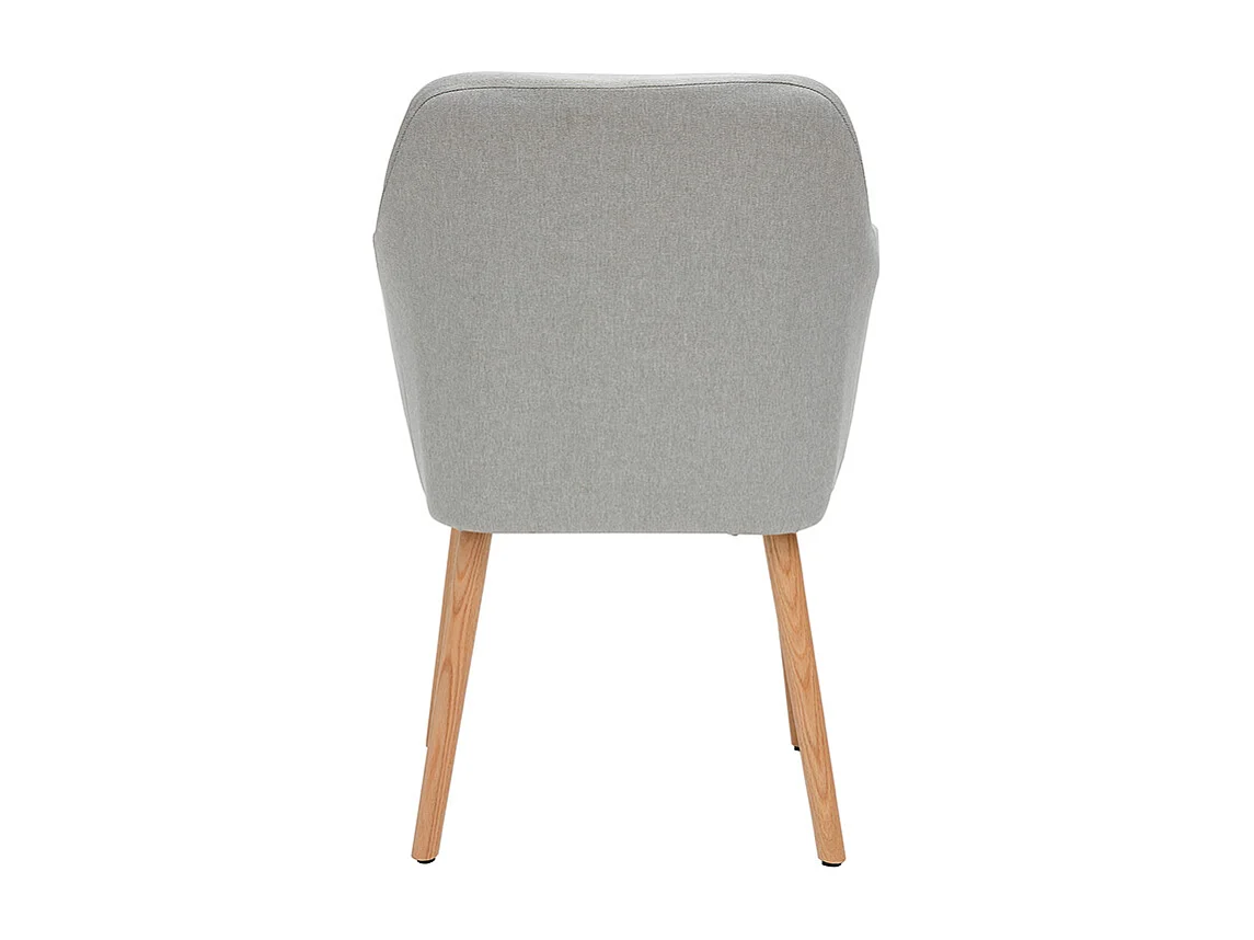 Sillón escandinavo gris claro y patas roble ALEYNA