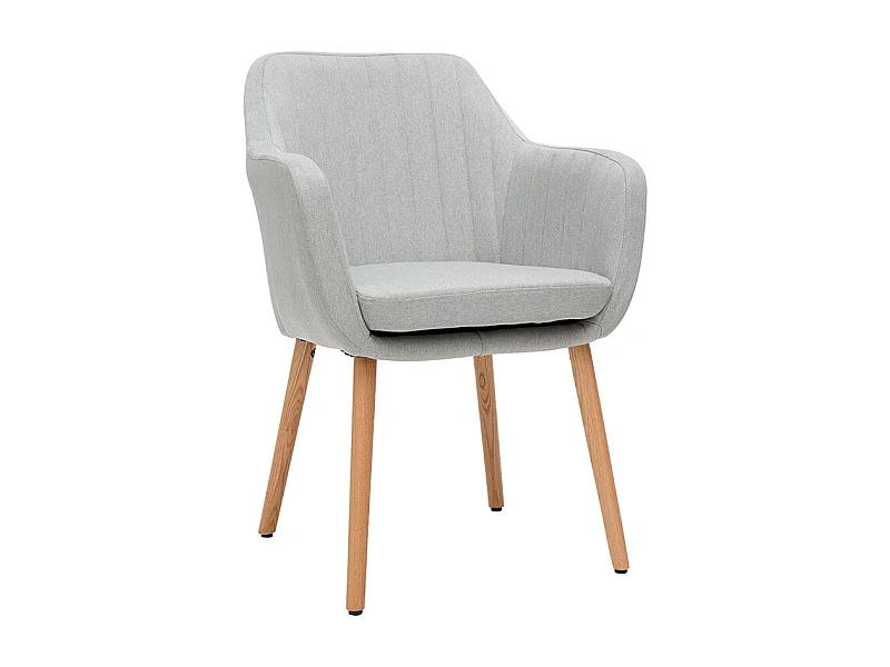 Chaise scandinave en tissu gris clair et bois clair ALEYNA