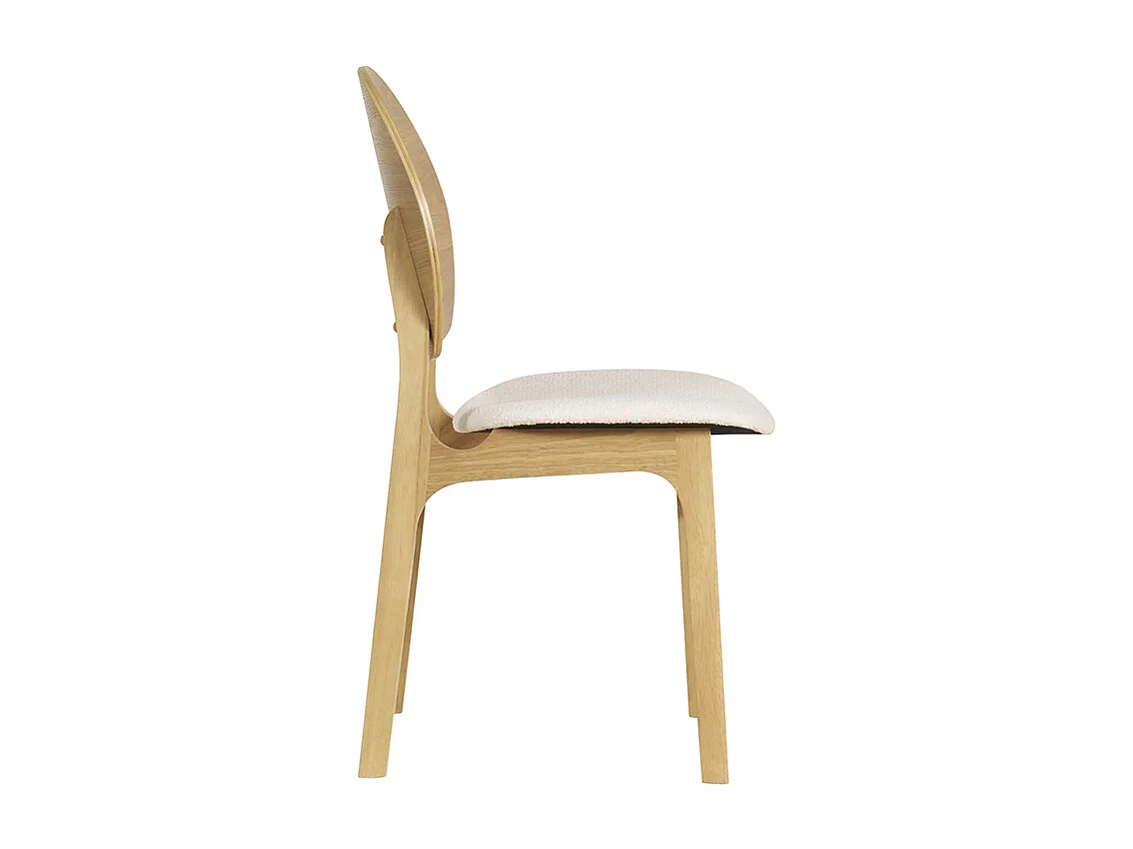 Sedie scandinave in legno chiaro e tessuto effetto lana bouclé bianco (set di 2) ELTON