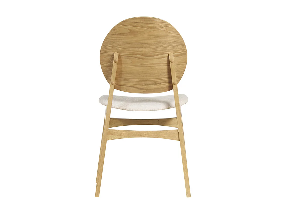 Sedie scandinave in legno chiaro e tessuto effetto lana bouclé bianco (set di 2) ELTON