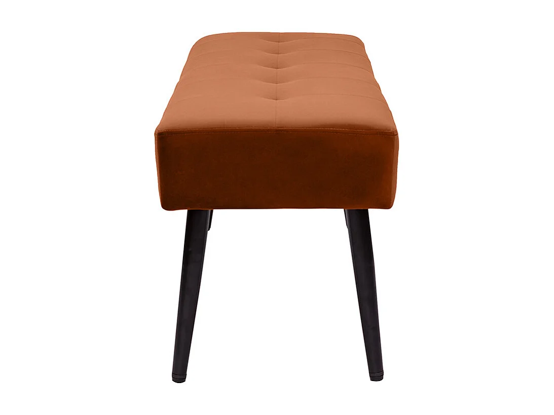 Banc design capitonné en velours terre brûlée et métal noir L95 cm GUESTA