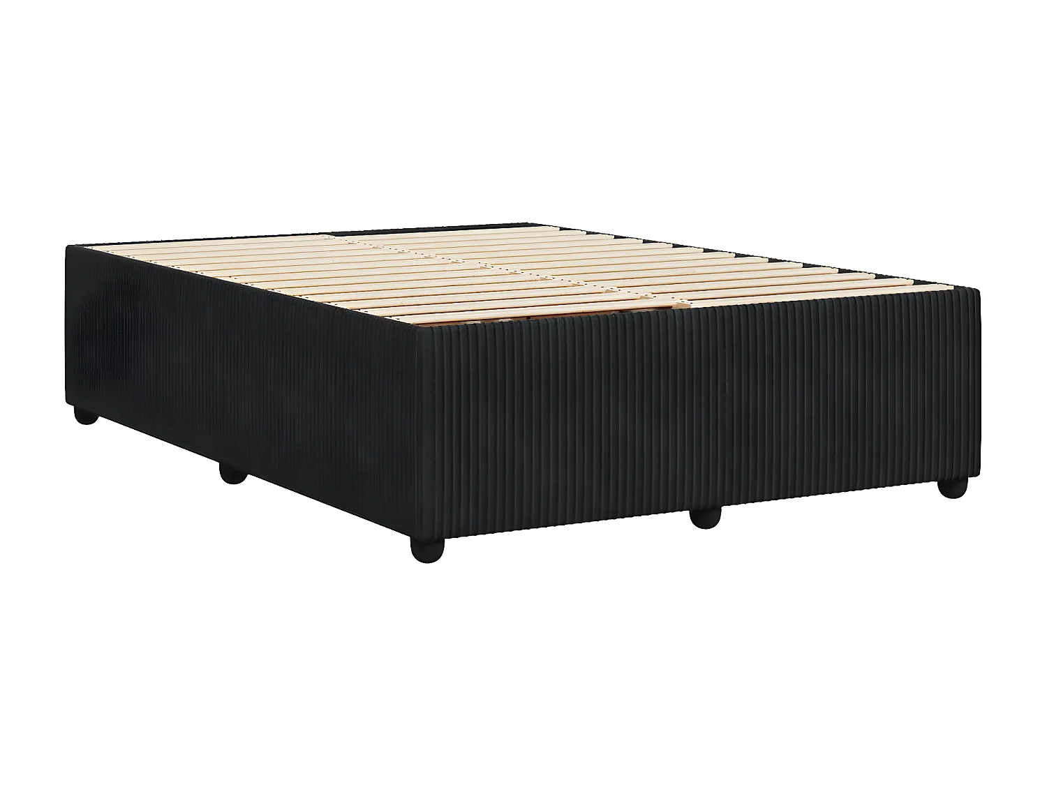 Estructura de cama de terciopelo negro 140x190 cm