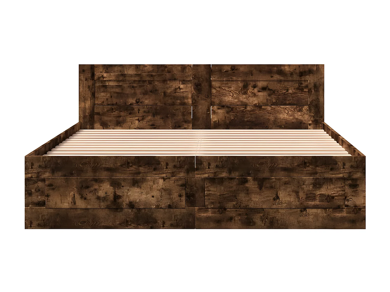 Estrutura cama c/ cabeceira derivados madeira carvalho fumado