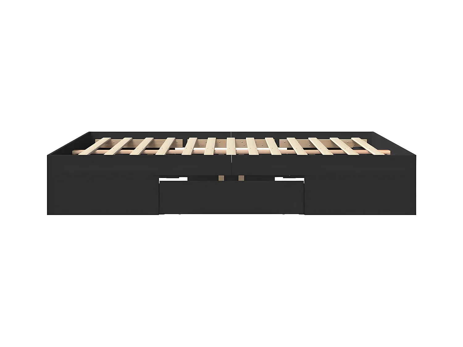Estructura de cama madera de ingeniería negra 150x200 cm