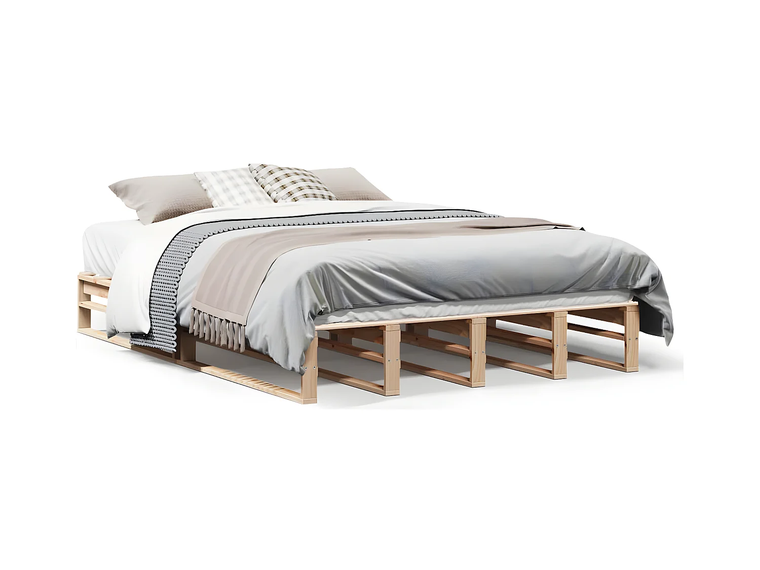 Cadre de lit sans matelas 160x200 cm bois massif de pin