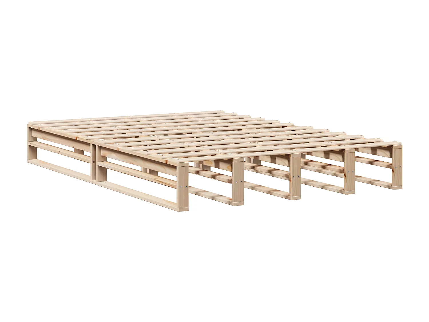 Estructura de cama sin colchón madera maciza de pino 160x200 cm