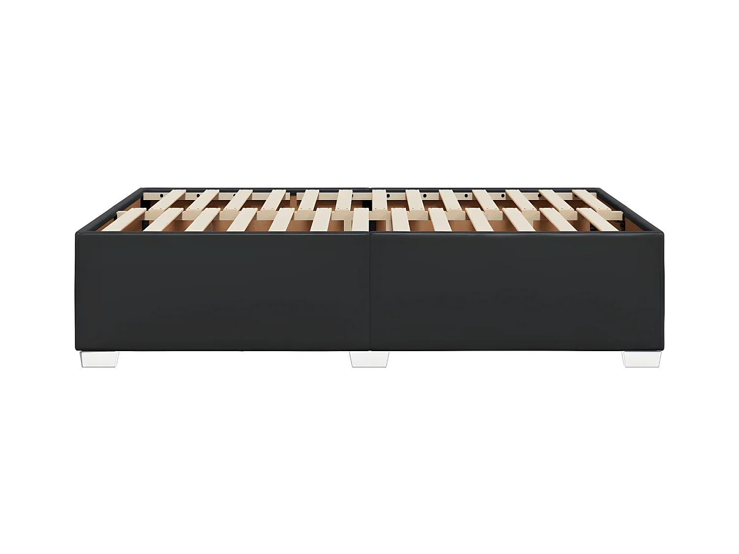 Estrutura de cama 120x190 cm couro artificial preto