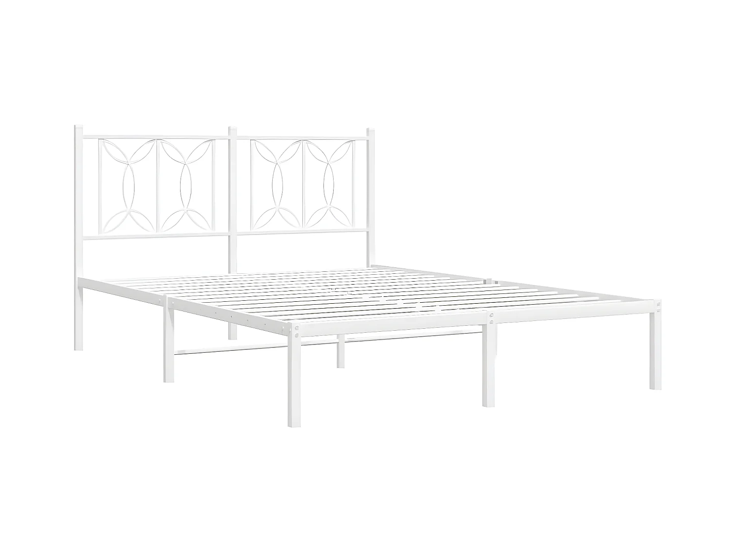 Cadre de lit métal avec tête de lit blanc 140x190 cm