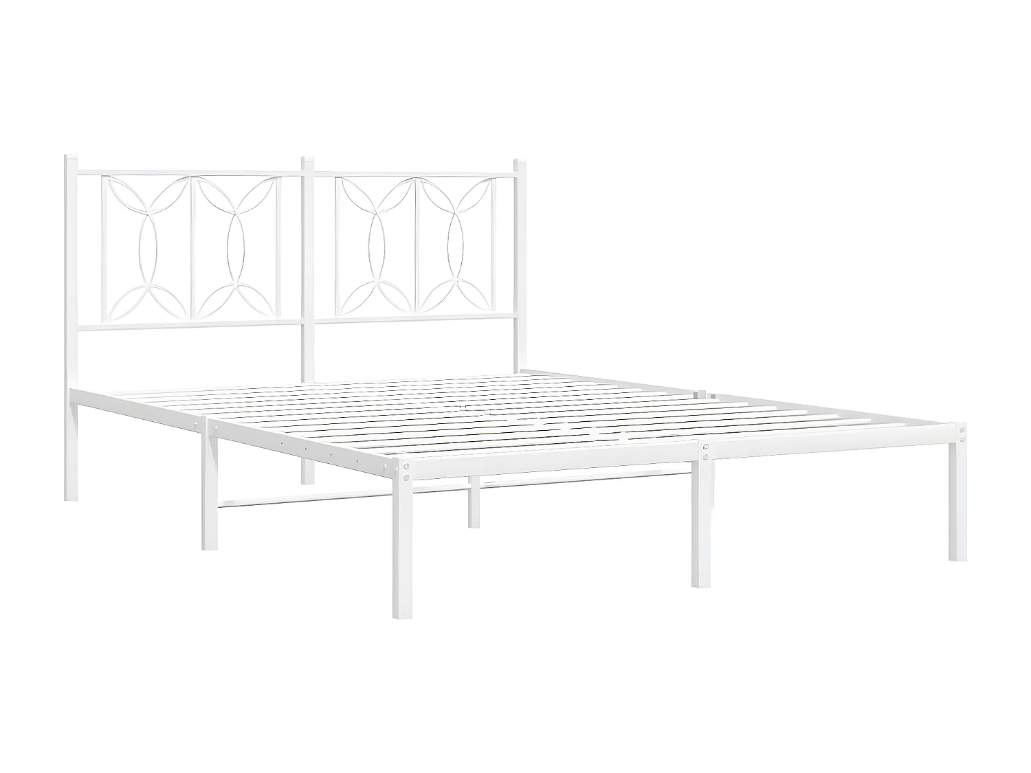 Estructura de cama de metal con cabecero blanca 140x190 cm