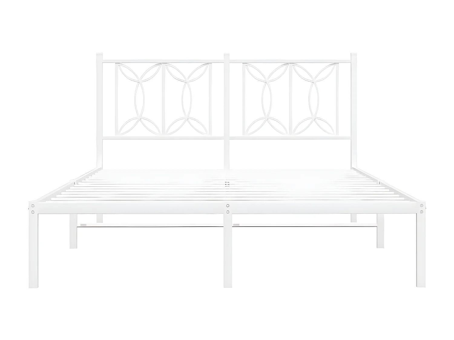 Estructura de cama de metal con cabecero blanca 140x190 cm