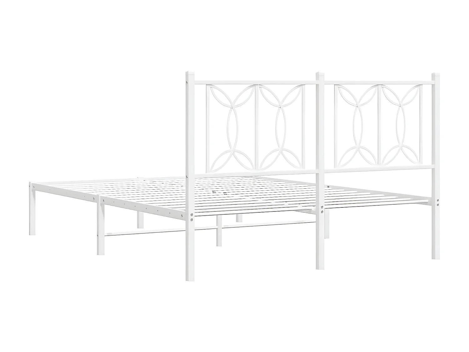 Estructura de cama de metal con cabecero blanca 140x190 cm