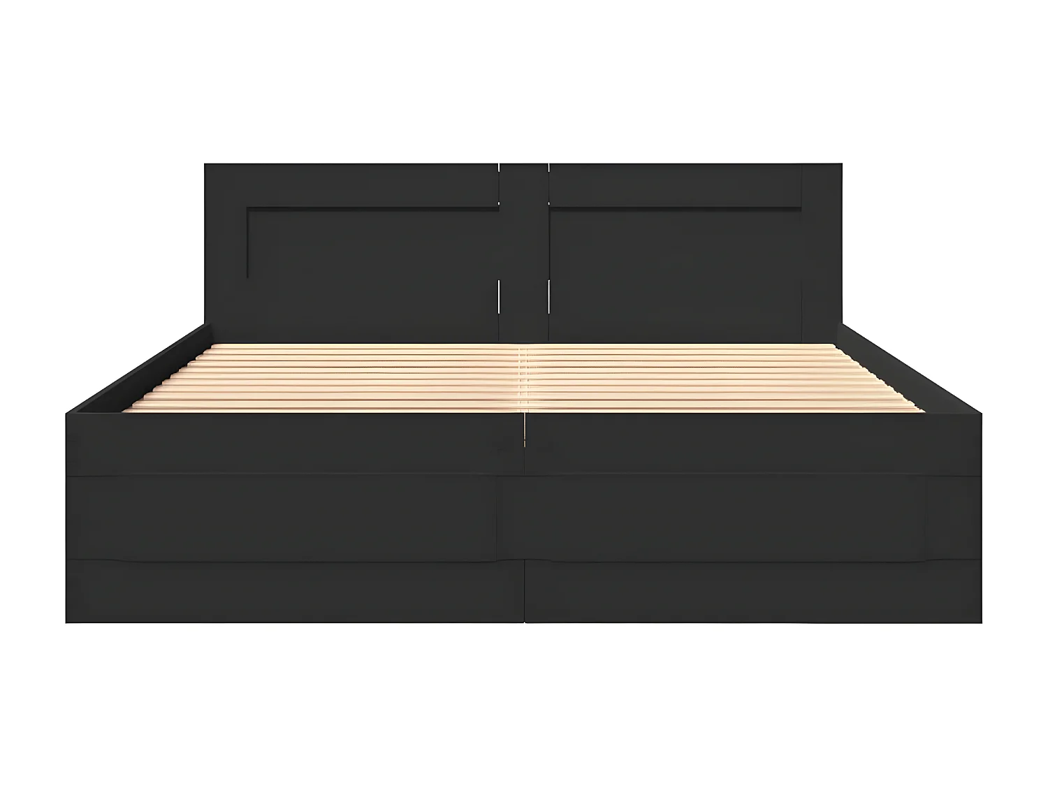 Estrutura cama c/ cabeceira 140x200 cm derivados madeira preto