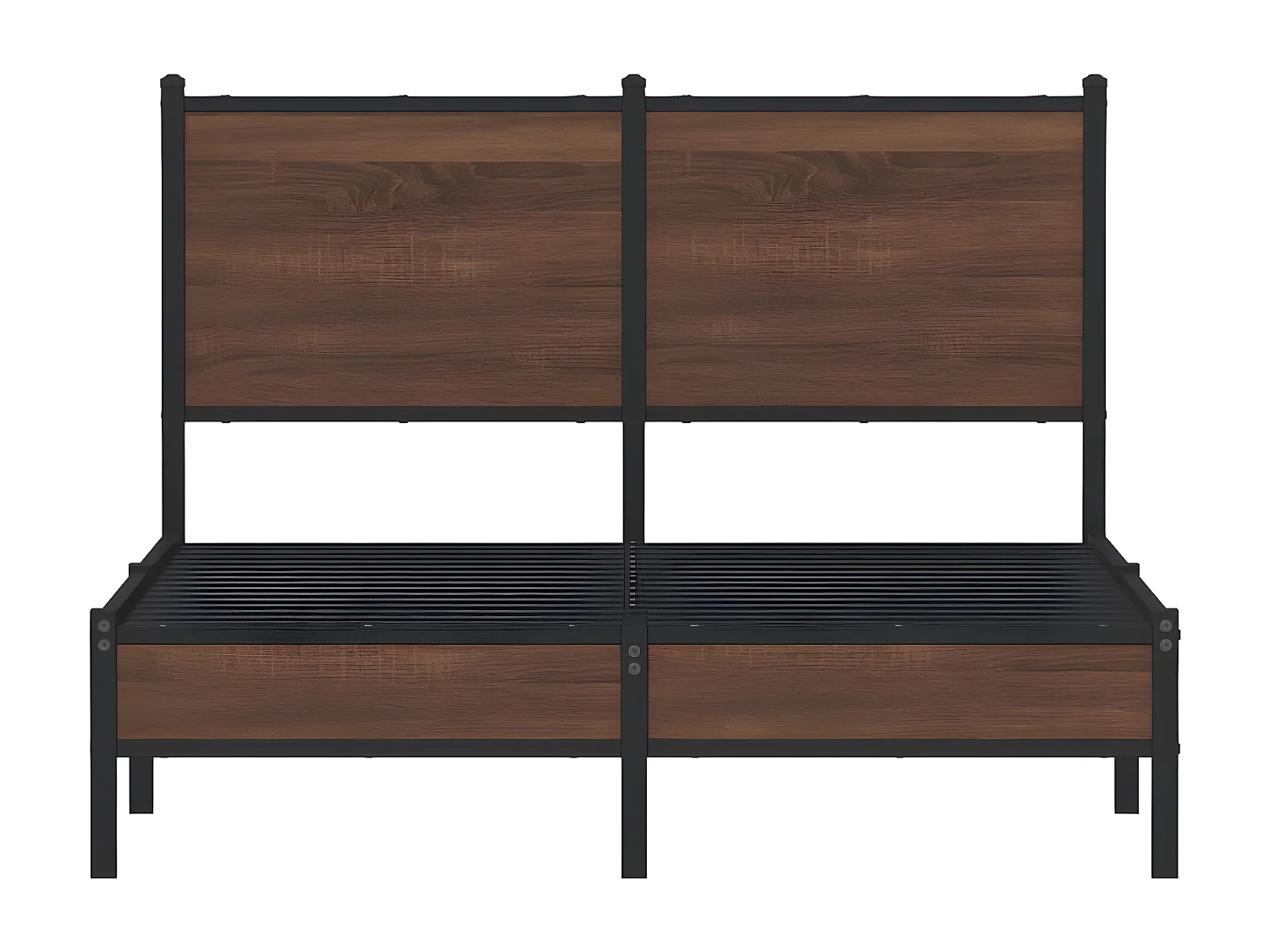 Estructura de cama con cabecero metal marrón roble 120x190 cm