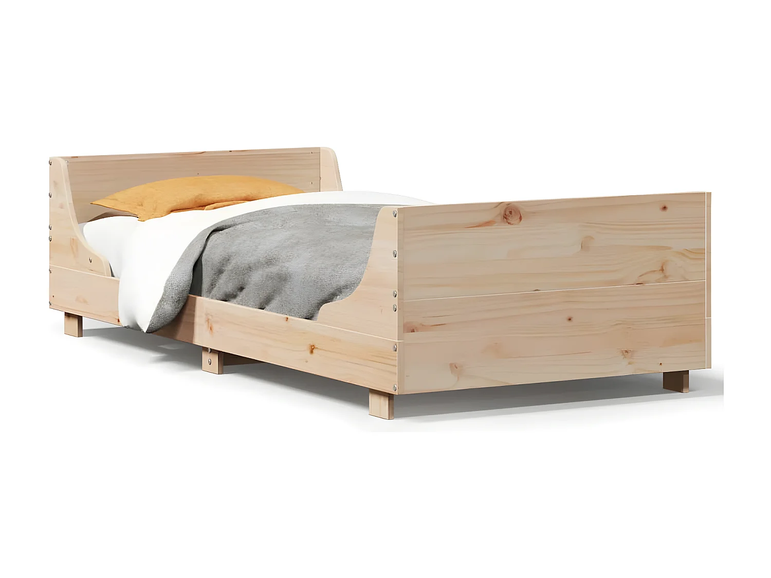 Cadre de lit sans matelas 75x190 cm bois de pin massif