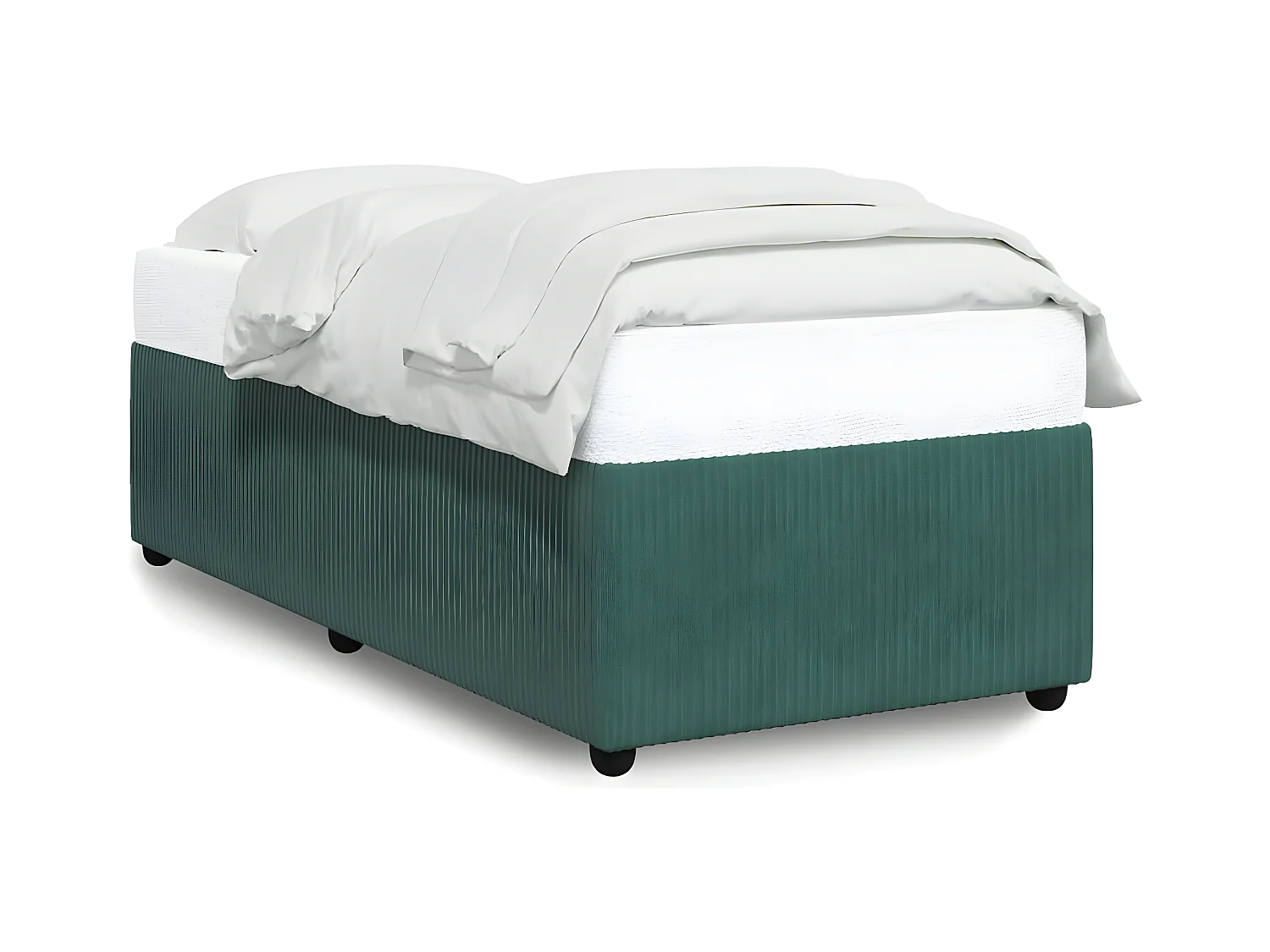 Estrutura de cama 100x200 cm veludo verde-escuro