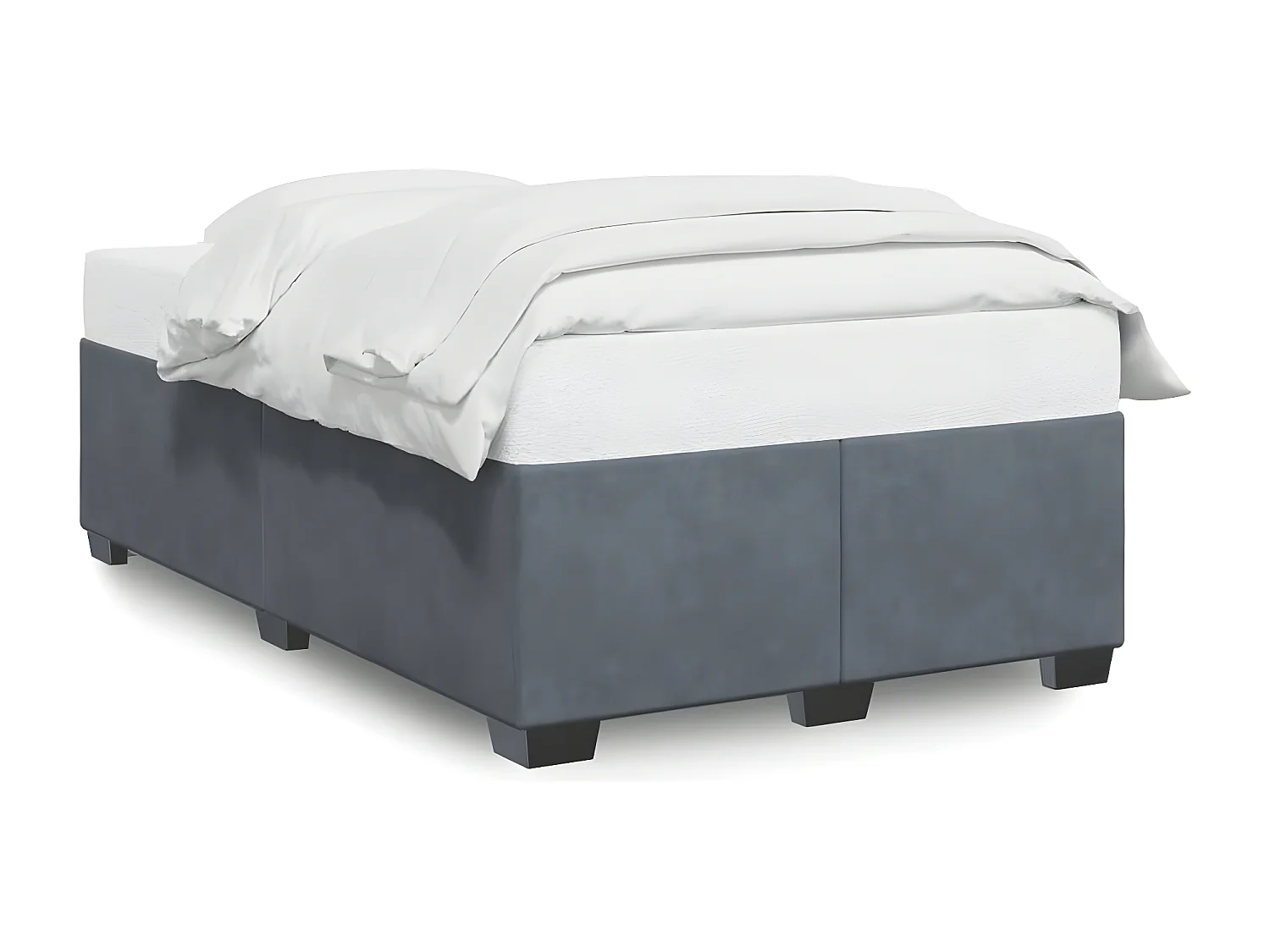 Estrutura de cama 120x190 cm veludo cinzento-escuro