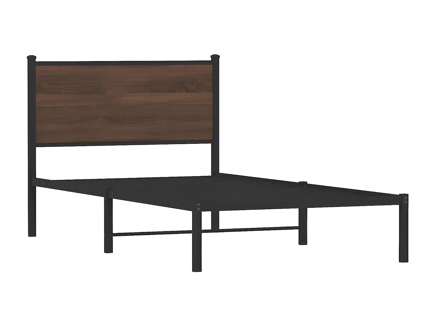 Cadre de lit en métal avec tête de lit chêne marron 100x190 cm