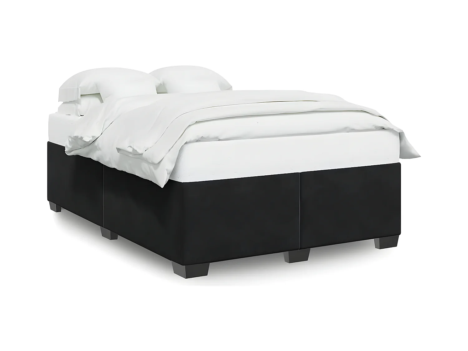 Estrutura de cama 140x190 cm veludo preto