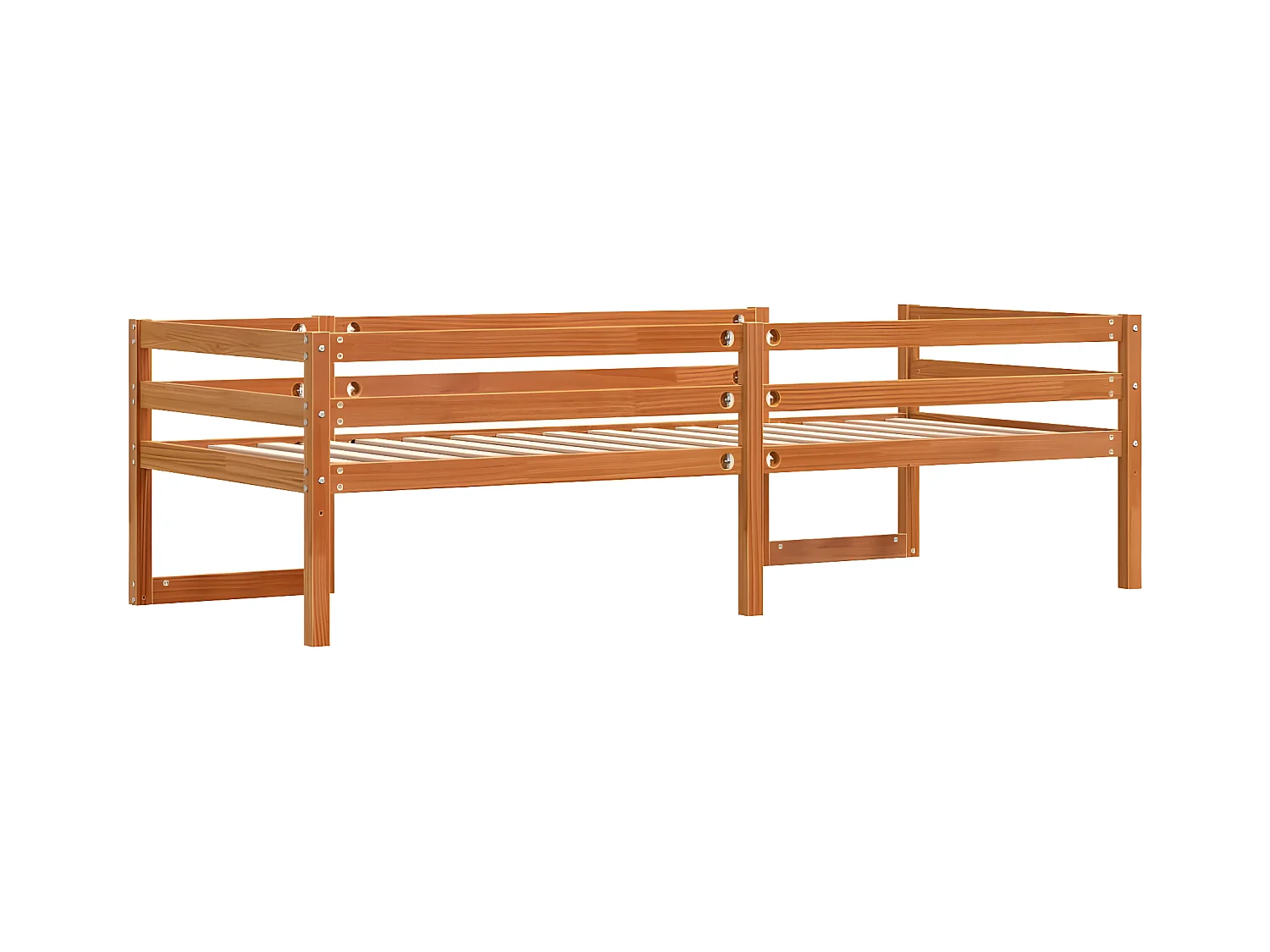 Cadre de lit pour enfants brun cire 80x200cm bois de pin massif