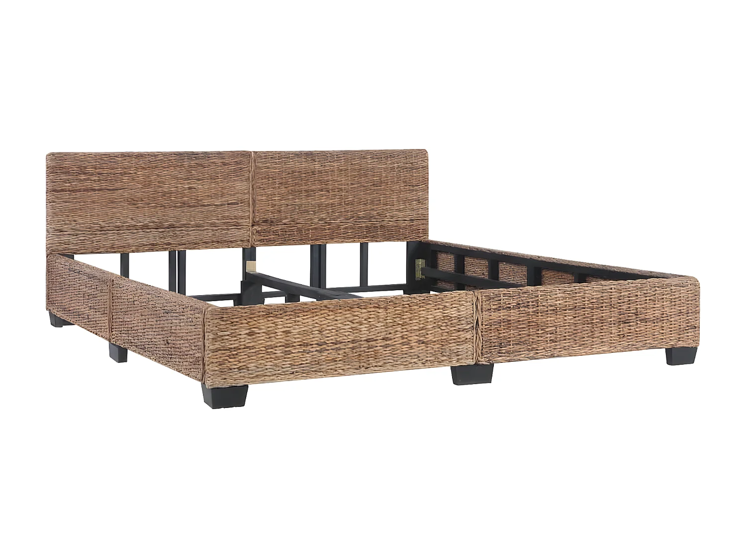 Estructura de cama de ratán natural 180x200 cm