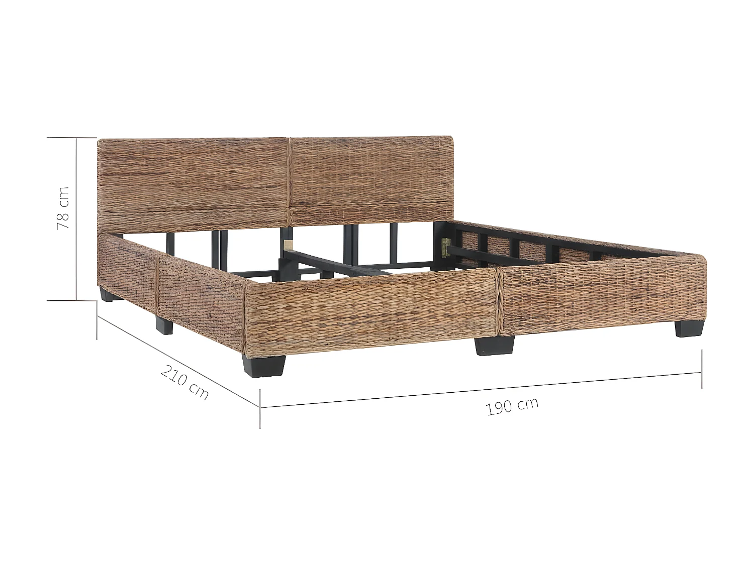 Cadre de lit Rotin naturel 180 x 200 cm