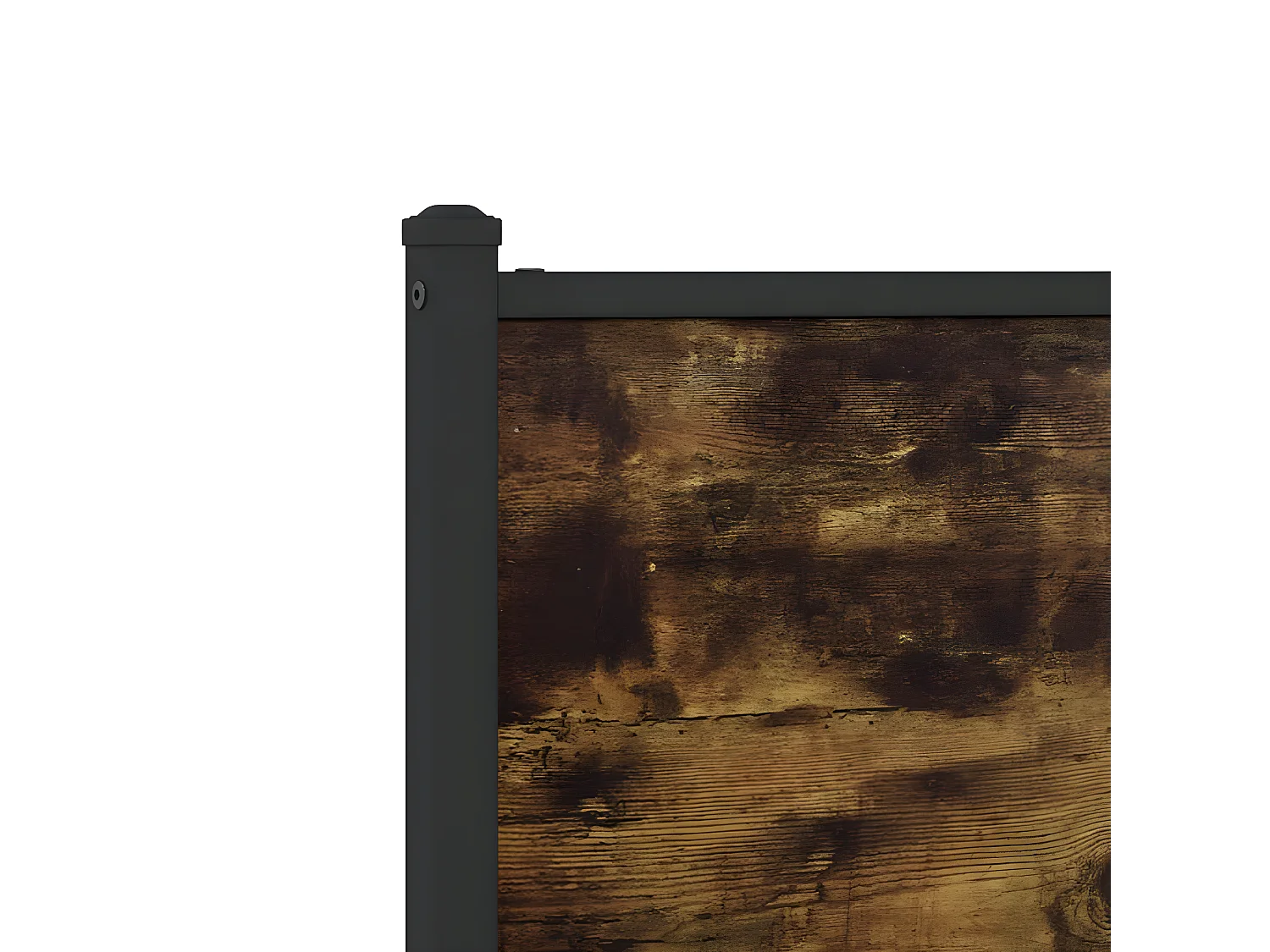 Cadre de lit en métal avec tête de lit chêne fumé 90x190 cm