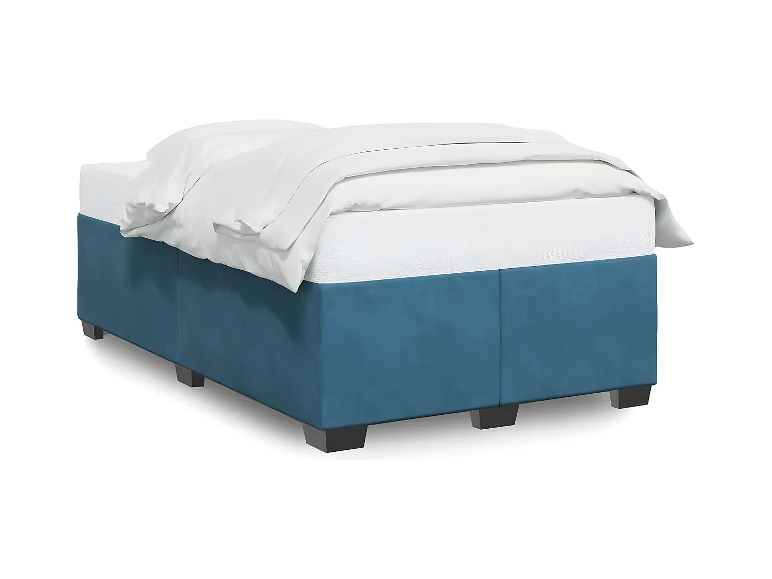 Cadre de lit bleu 120x190 cm velours