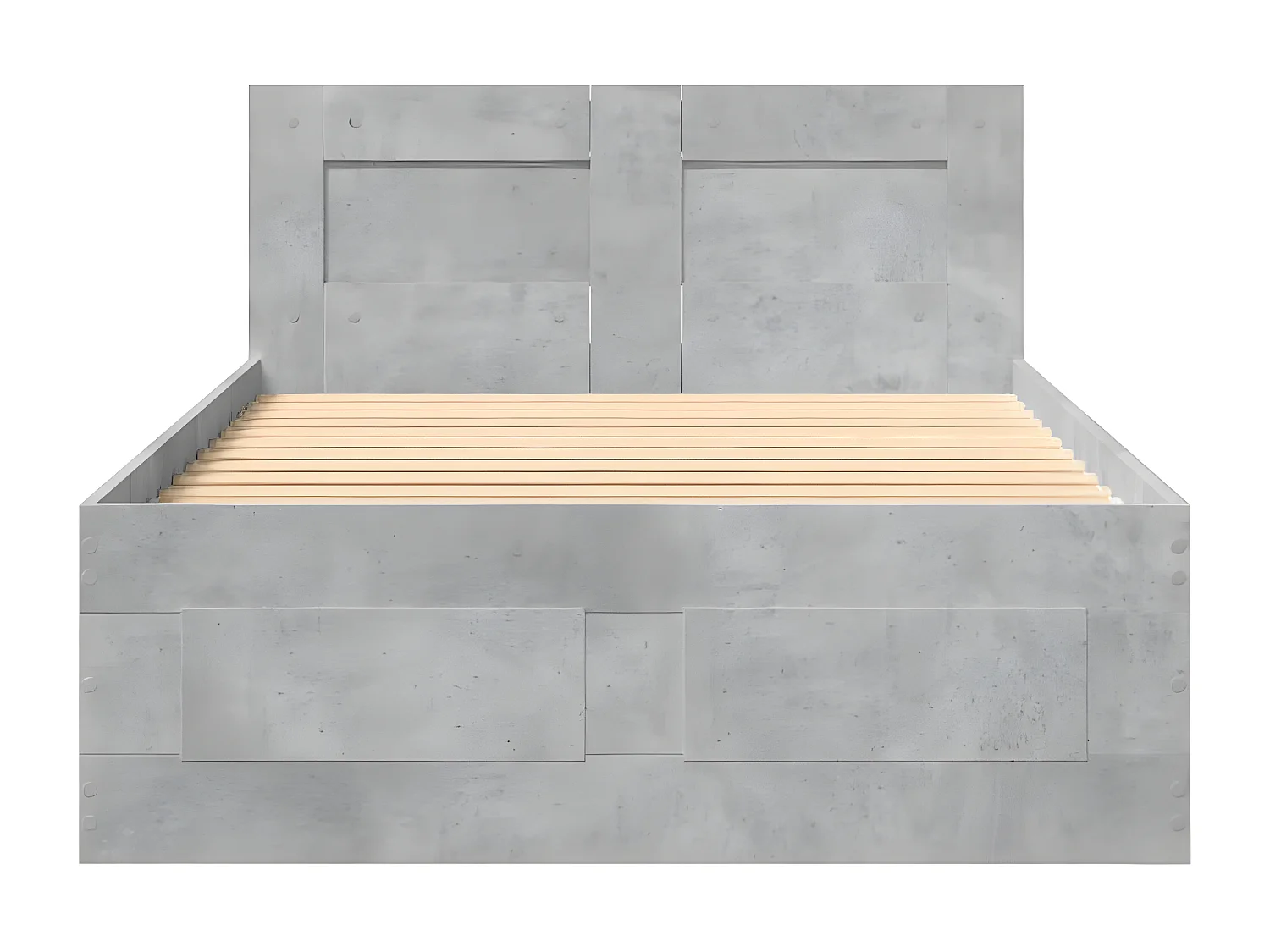 Cadre de lit tête de lit gris béton 90x190 cm bois ingénierie