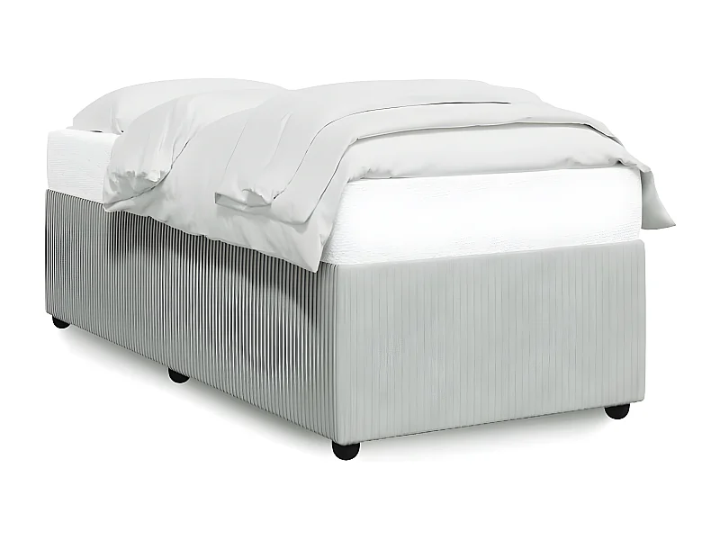 Estructura de cama de terciopelo gris claro 90x190 cm