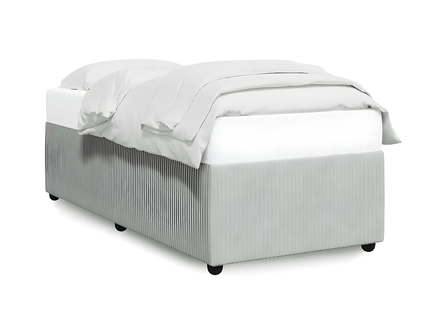 Estructura de cama de terciopelo gris claro 90x190 cm